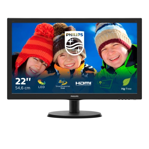 Monitor Philips 223V5LHSB/00 (21,5"; TN; FullHD 1920x1080; HDMI, VGA; kolor czarny) - 1058277