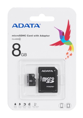 Karta ADATA AUSDH8GCL4-RA1 (8GB; Class 4; Adapter, Karta pamięci) - 1151497