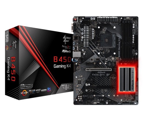 Płyta główna Asrock B450 Gaming K4 (AM4; 4x DDR4 DIMM; ATX; CrossFire) - 879380