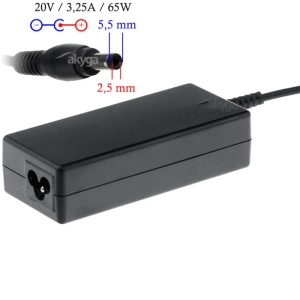 Zasilacz sieciowy Akyga AK-ND-17 do notebooka Compaq, Fujitsu, HP, Toshiba (20 V; 3,25 A; 65W; 5.5 mm x 2.5 mm)