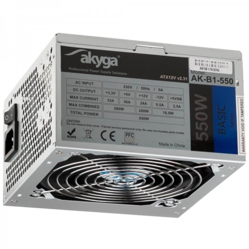 Zasilacz Akyga Basic AK-B1-550 (550 W; Pasywne; 120 mm) - 807659