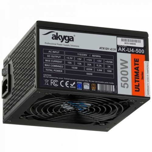 Zasilacz ATX 500W Akyga Ultimate AK-U4-500 80+ Bronze Fan12cm P8 6xSATA 2xPCI-E - 676381