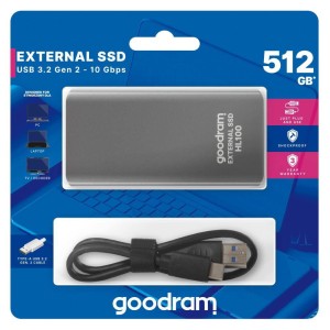 Dysk SSD zewnętrzny GOODRAM HL100 512GB USB-C (450/420) czarny