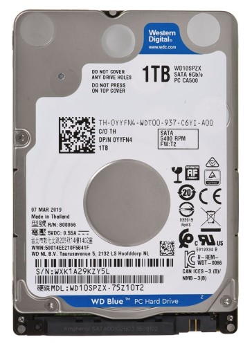 Dysk WD WD10SPZX_3M (1 TB ; 2.5"; SATA III; 128 MB; 5400 obr/min) - 1304852