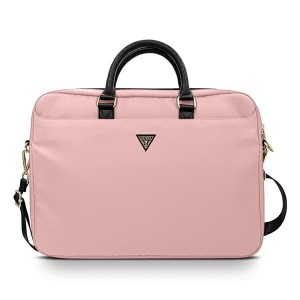 Guess torba do laptopa GUCB15NTMLLP 16" różowa Nylon Triangle Logo