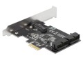DELOCK KARTA PCI-E X1->2X USB 3.0 PIN HEADER ŚLEDŹ LOW PROFILE 90387 - 1047850