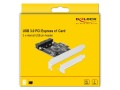 DELOCK KARTA PCI-E X1->2X USB 3.0 PIN HEADER ŚLEDŹ LOW PROFILE 90387 - 1047848