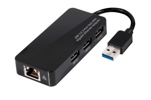 Karta sieciowa Club3D CSV-1430 (USB 3.0 3-Port Hub with Gigabit Ethernet) - 1048283