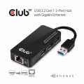 Karta sieciowa Club3D CSV-1430 (USB 3.0 3-Port Hub with Gigabit Ethernet) - 1048286