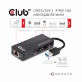 Karta sieciowa Club3D CSV-1430 (USB 3.0 3-Port Hub with Gigabit Ethernet) - 1048287