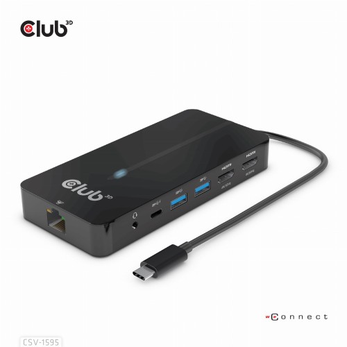 Club 3D CSV-1595 USB GEN1 TYPE-C 7-IN-1 HUB WITH 2XHDMI, 2USB GEN1 TYPE-A, 1 RJ45, 1X3.5MM AUDIO, 1XUSB GEN1 TYPE-C 100W FEMALE PORT - 1055696
