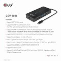 Club 3D CSV-1595 USB GEN1 TYPE-C 7-IN-1 HUB WITH 2XHDMI, 2USB GEN1 TYPE-A, 1 RJ45, 1X3.5MM AUDIO, 1XUSB GEN1 TYPE-C 100W FEMALE PORT - 1055703