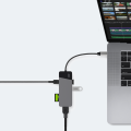 GREEN CELL HUB USB-C ADAPTER GC CONNECT 7W1 (3XUSB 3.1, HDMI 4K 60HZ, USB-C PD 85W, MICROSD/SD) - 1175614