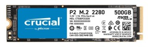 Dysk SSD Crucial P2 500GB M.2 PCIe NVMe 2280 (2300/940MB/s)