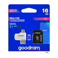 Karta pamięci z adapterem i czytnikiem kart GoodRam All in one M1A4-0160R12 (16GB; Class 10; Adapter, Czytnik kart MicroSDHC, Karta pamięci) - 1293816