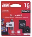 Karta pamięci z adapterem i czytnikiem kart GoodRam All in one M1A4-0160R12 (16GB; Class 10; Adapter, Czytnik kart MicroSDHC, Karta pamięci) - 780615