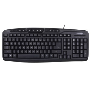 Activejet Klawiatura przewodowa membranowa K-3113 (USB 2.0; (US); kolor czarny) 432 x 174 x 24 mm