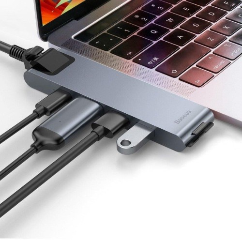 Hub Baseus CAHUB-L0G (2x USB 3.0; kolor szary) - 782060
