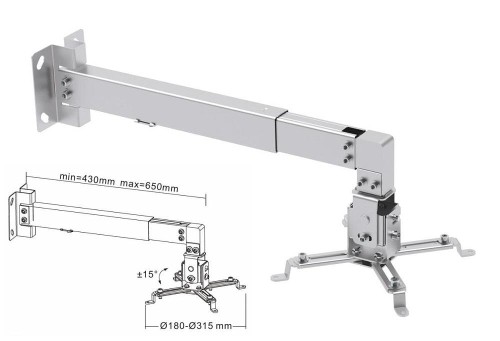 Uchwyt ścienny / sufitowy Cabletech UCH0148 do projektora - 980048