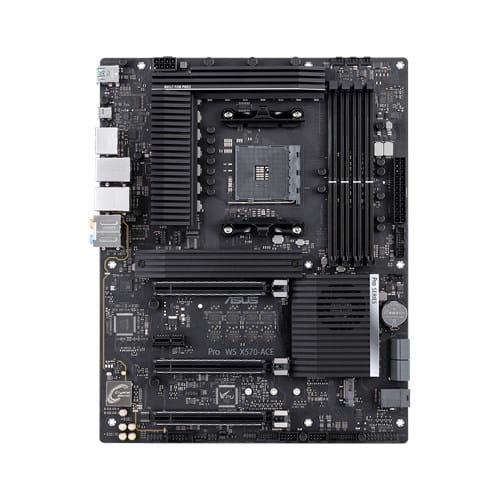 ASUS WS C621E SAGE AMD AM4 X570, 3xPCIe 4.0 x16, 14 with Dr. MOS power stage, 4x DDR4 3200 ECC , Intel Gigabit LAN, 2x M.2, 1x U.2, 3x USB 3.2 Gen 1, 5x USB 3.2 Gen 2 ,  NVIDIA 2-Way SLI/ AMD 3-Way Cr - 1220825