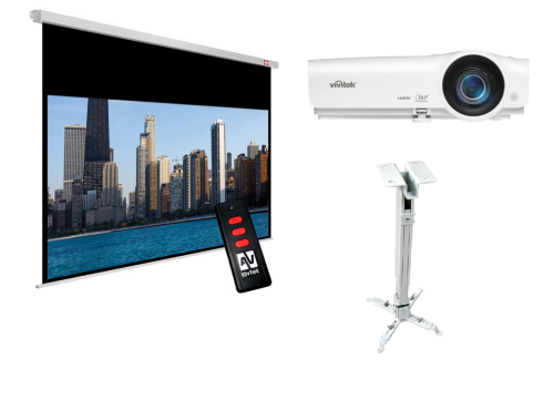 AVTEK ZESTAW MISTRZOSTWA EKRAN AVTEK CINEMA ELECTRIC 240 + UCHWYT AVTEK EASYMOUNT + PROJEKTOR VIVITEK DH278 - 1188705