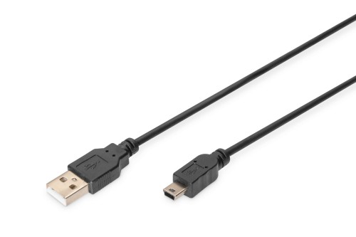 Kabel Assmann AK-300130-018-S (USB 2.0 M - Mini USB M; 1,8m; kolor czarny) - 1334618