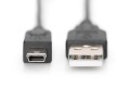 Kabel Assmann AK-300130-018-S (USB 2.0 M - Mini USB M; 1,8m; kolor czarny) - 1334619