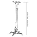 Uchwyt sufitowy do projektora Maclean MC-581 (430 mm - 656 mm; 20 kg; kolor srebrny) - 1335975