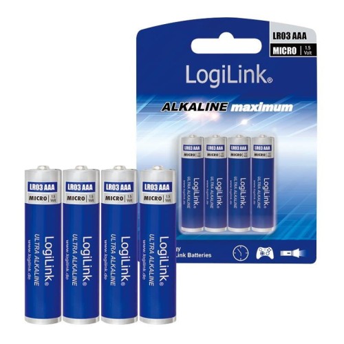 Baterie alkaliczne LR03 LogiLink LR03B4, AAA, Micro, 4szt - 969245