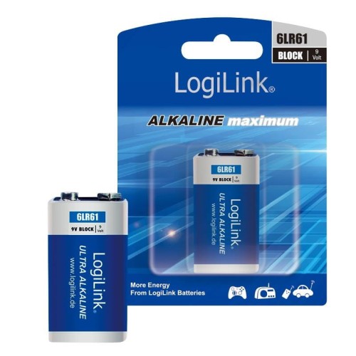 Bateria alkaliczna 6LR61 LogiLink 6LR61B1, blok, 9V, 1szt - 969250