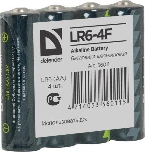 Baterie alkaliczne Defender LR6-4F in film AA - 4 szt folia - 968805