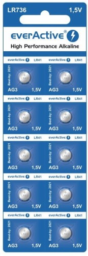 Baterie alkaliczne mini everActive G3 LR736 LR41 10 sztuk - 1202833