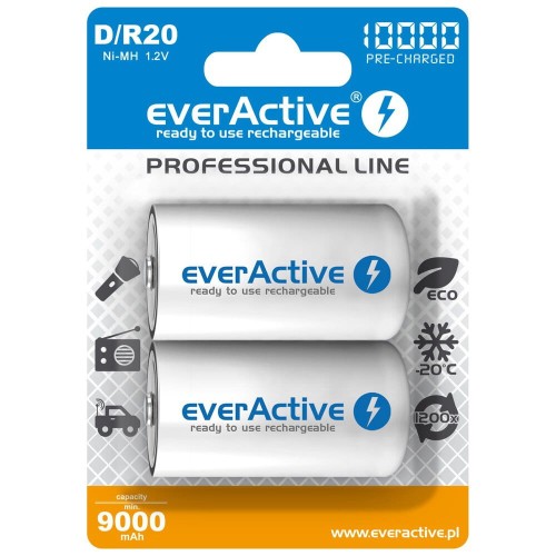 Zestaw akumulatorków everActive EVHRL20-10000 (10000mAh ; Ni-MH) - 1013680