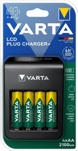 Ładowarka akumulatorków VARTA LCD PLUG CHARGER+ 4 x AA 2100 mAh 56706 - 969828