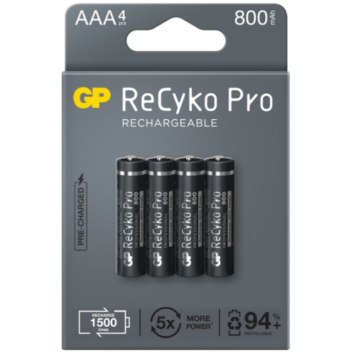 GP 4 X AKUMULATORKI AAA / R03 GP RECYKO PRO NI-MH 800MAH 85AAAHCB-5EB4 - 1304619