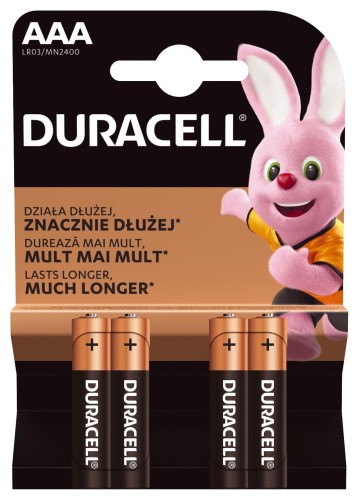 Zestaw baterii AAA Duracell (x 4) - 821258
