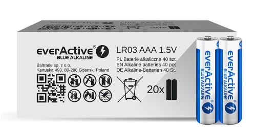 EVERACTIVE BATERIE ALKALICZNE AAA/LR03 LIMITED BLUE ALKALINE - 40 SZTUK ALEV03S2BK - 1013787