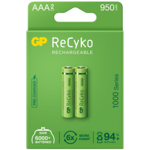 Akumulatorki AAA / R03 GP ReCyko 1000 Series Ni-MH 950mAh blister 2 sztuki