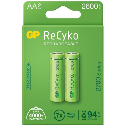 GP 2 X AKUMULATORKI AA / R6 GP RECYKO 2700 SERIES NI-MH 2600MAH 270AAHCE-5EB2 - 1304615