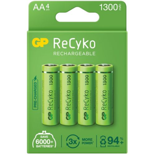 GP 4 X AKUMULATORKI AA / R6 GP RECYKO 1300 SERIES NI-MH 1300MAH 130AAHCE-5EB4 - 1304617