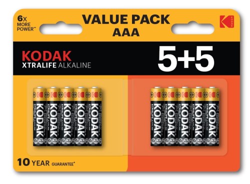 KODAK BATERIE ALKALICZNE XTRALIFE AAA LR3 5+5 (10PACK) - 1013699
