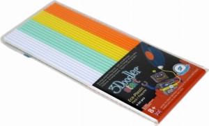 Filamenty do długopisów 3D 3Doodler Start Eco-Plastic ECO-MIX1 (PLA; 2.5 mm; biały, jasny niebieski, pomarańczowy, żółty)