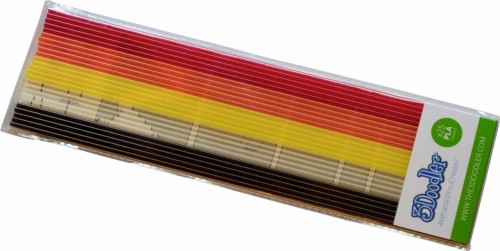Filamenty do długopisów 3D 3Doodler  PL-MIX12 (PLA; 3 mm; czarny, czerwony, pomarańczowy, transparentny, żółty) - 1027750