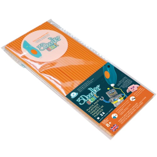 3DOODLER START FILAMENT ECO 2.5MM, 24 SZTUKI, TANGERINE TANG, ECO-06 - 907449