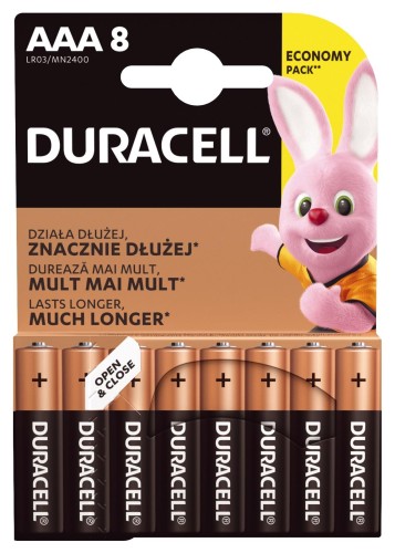 Zestaw baterii alkaliczne Duracell (x 8) - 720550