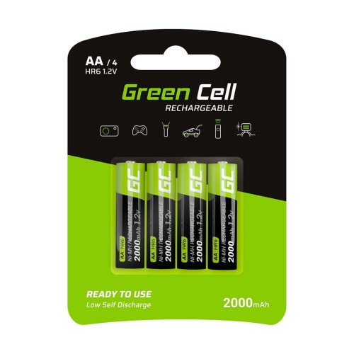 GREEN CELL AKUMULATORKI PALUSZKI 4X AA R6 2000MAH - 1322840