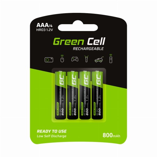 GREEN CELL AKUMULATORKI PALUSZKI 4X AAA R3 800MAH - 1013641