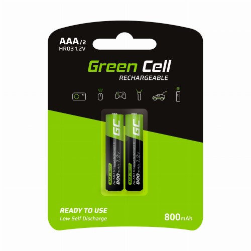 GREEN CELL AKUMULATORKI PALUSZKI 2X AAA R3 800MAH - 1013650