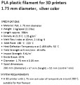 GEMBIRD FILAMENT PLA 1.75MM, 1KG, KOLOR SREBRNY - 1027768