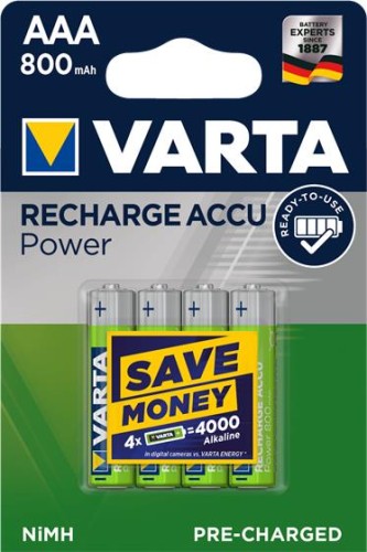Zestaw akumulatorków AAA VARTA Ready2Use 56703101404 (800mAh ; Ni-MH) - 720452